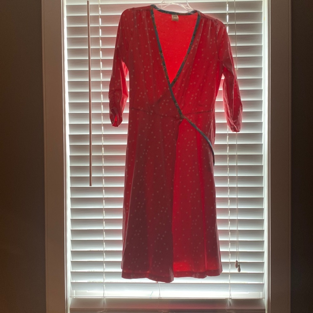 Womens Wildflowers Polka Dot Wrap Dress size small